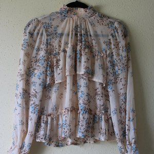 Floral Blouse with turtleneck